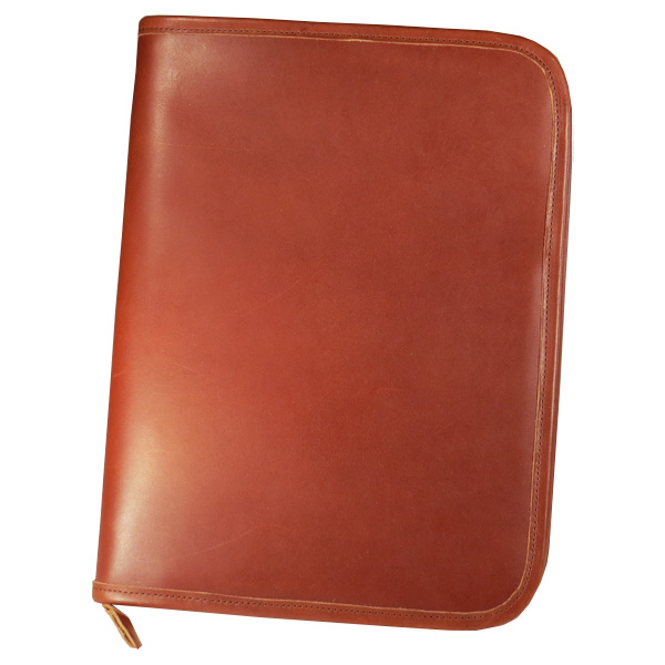 Zippered Letter Portfolio All Leather