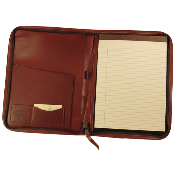 Zippered Letter Portfolio All Leather