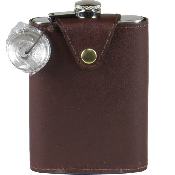 Flask with Leather Cover